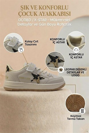 Letoon Kız  Çocuk Sneaker KREM