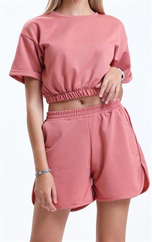 Letoon Ltn-G201 Crop Şort Takım