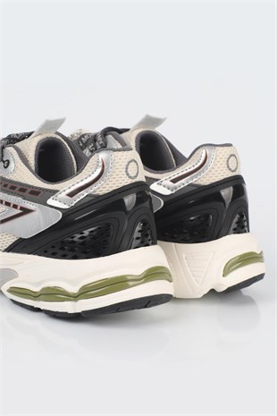 Letoon  MOVE-105 Kalın Tabanlı File Detaylı Bağcıklı Günlük Sneaker Spor Ayakkabı BEJ