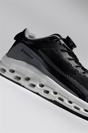 Letoon Move-18 Siyah Renk Havalı Tabanlı Spor Ayakkabı