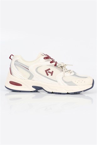 Letoon  MOVE-25 Retro Tasarım Kalın Tabanlı File Detaylı Günlük Sneaker Spor Ayakkabı BEJ