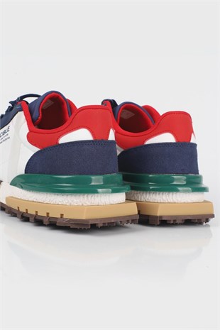 Letoon  MOVE-30 Unisex Retro Kalın Tabanlı Bağcıklı Günlük Sneaker Spor Ayakkabı BEYAZ MAVİ