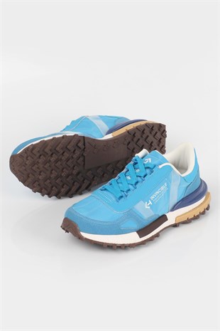 Letoon  MOVE-30 Unisex Retro Kalın Tabanlı Bağcıklı Günlük Sneaker Spor Ayakkabı MAVİ