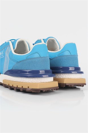 Letoon  MOVE-30 Unisex Retro Kalın Tabanlı Bağcıklı Günlük Sneaker Spor Ayakkabı MAVİ
