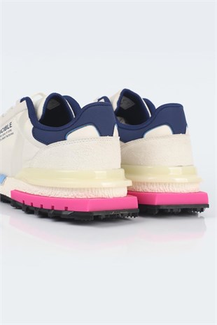 Letoon  MOVE-30 Unisex Retro Kalın Tabanlı Bağcıklı Günlük Sneaker Spor Ayakkabı BEYAZ