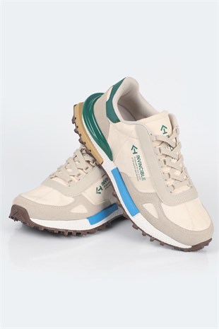 Letoon  MOVE-30 Unisex Retro Kalın Tabanlı Bağcıklı Günlük Sneaker Spor Ayakkabı BEJ