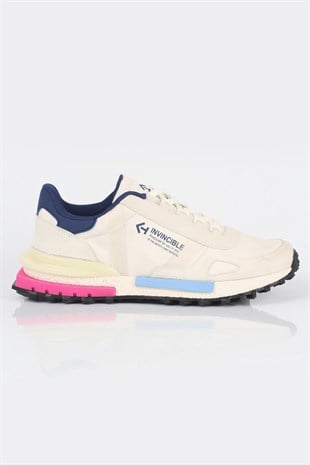 Letoon  MOVE-30 Unisex Retro Kalın Tabanlı Bağcıklı Günlük Sneaker Spor Ayakkabı BEYAZ