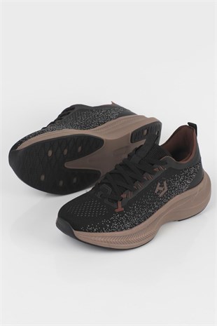 Letoon MOVE-50 Unisex Yüksek Tabanlı Örgü Dokulu Günlük Sneaker Spor Ayakkab SİYAH