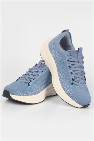Letoon MOVE-50 Unisex Yüksek Tabanlı Örgü Dokulu Günlük Sneaker Spor Ayakkab MAVİ