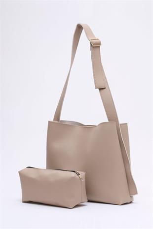 Suni Deri Bej El, Kol Ve Omuz Çantası 