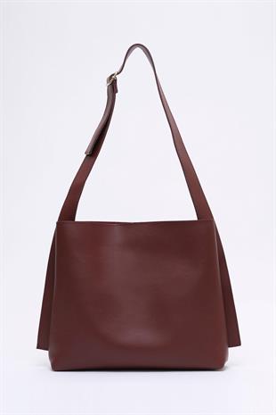 Suni Deri Bordo El, Kol Ve Omuz Çantası 