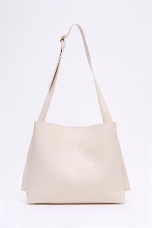 Suni Deri Krem El, Kol Ve Omuz Çantası 