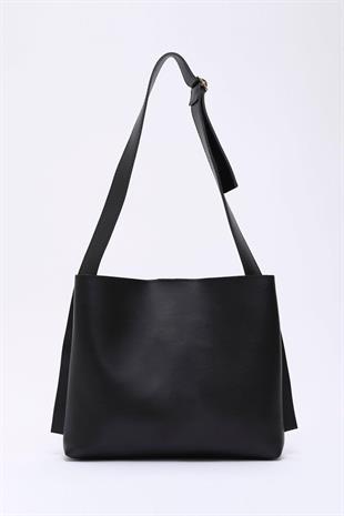 Suni Deri Siyah Renk El, Kol Ve Omuz Çantası 