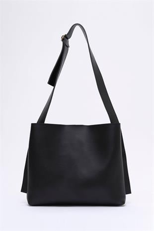 Suni Deri Siyah Renk El, Kol Ve Omuz Çantası 