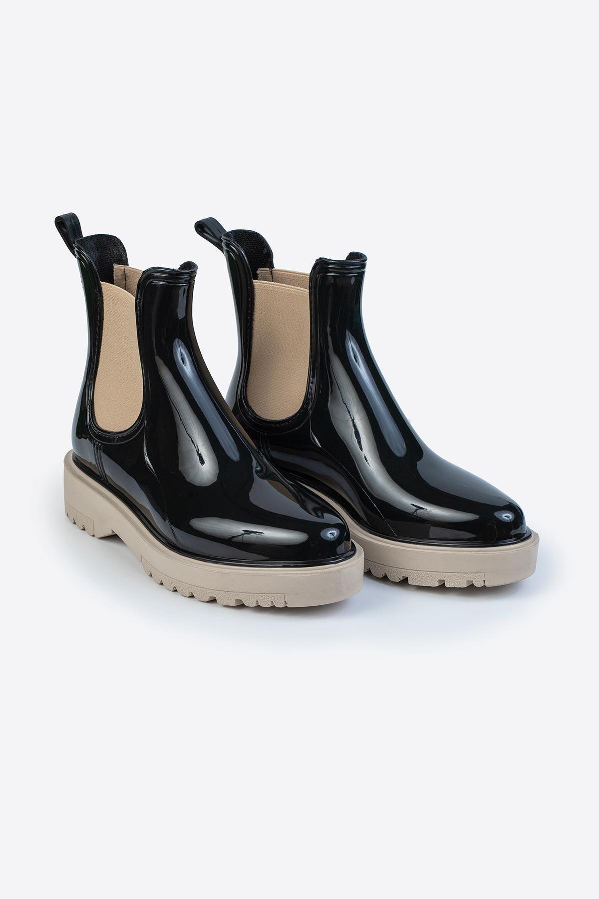 Kadın Parlak Chelsea Yağmur Botu –Kalın Taban Bot Kadın Parlak Chelsea Yağmur Botu –Kalın Taban Bot 