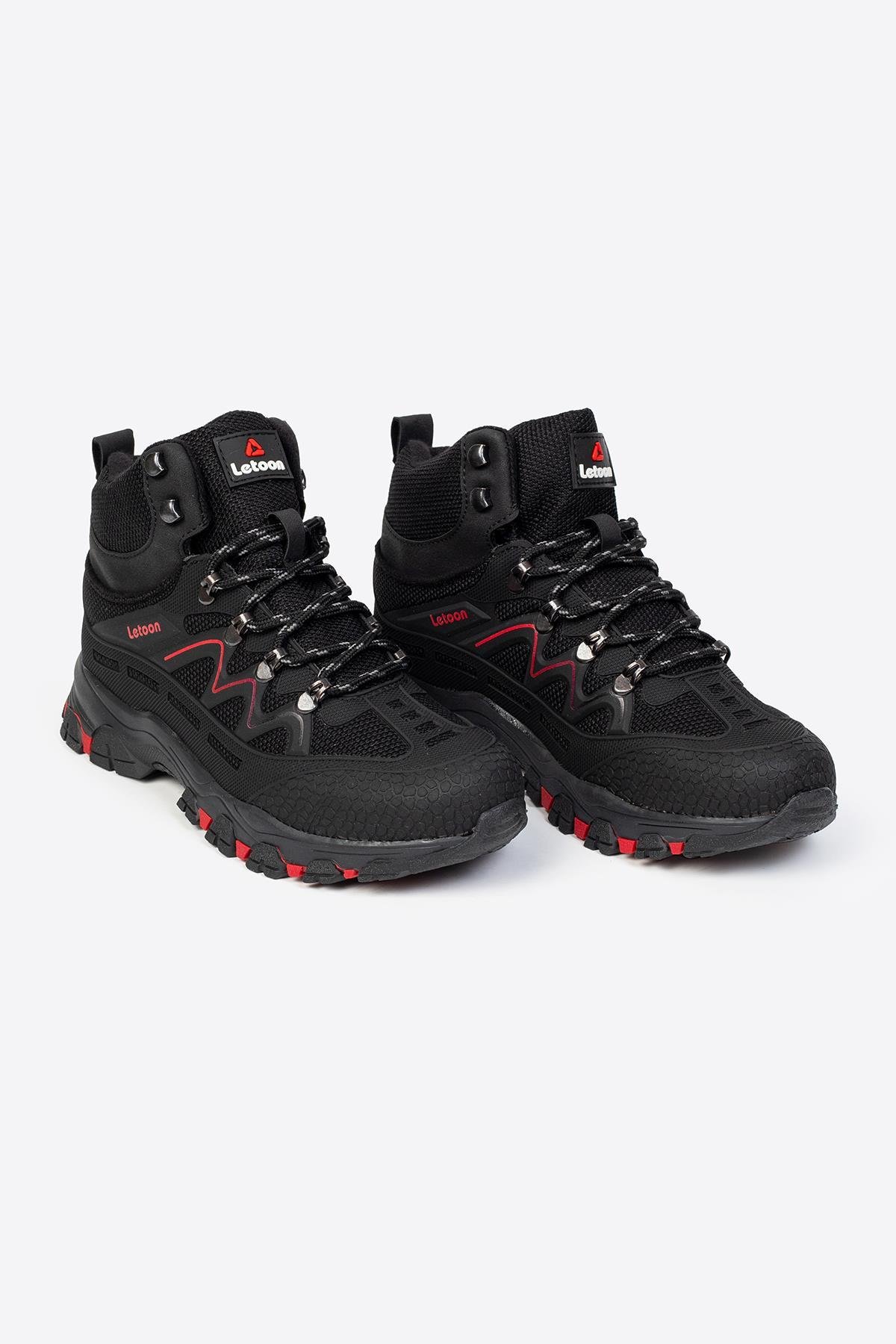 Letoon Nkt2079  Siyah Kırmızı Renk Trekking Erkek Bağcıklı BotLetoon Nkt2079  Siyah Kırmızı Renk Trekking Erkek Bağcıklı Bot