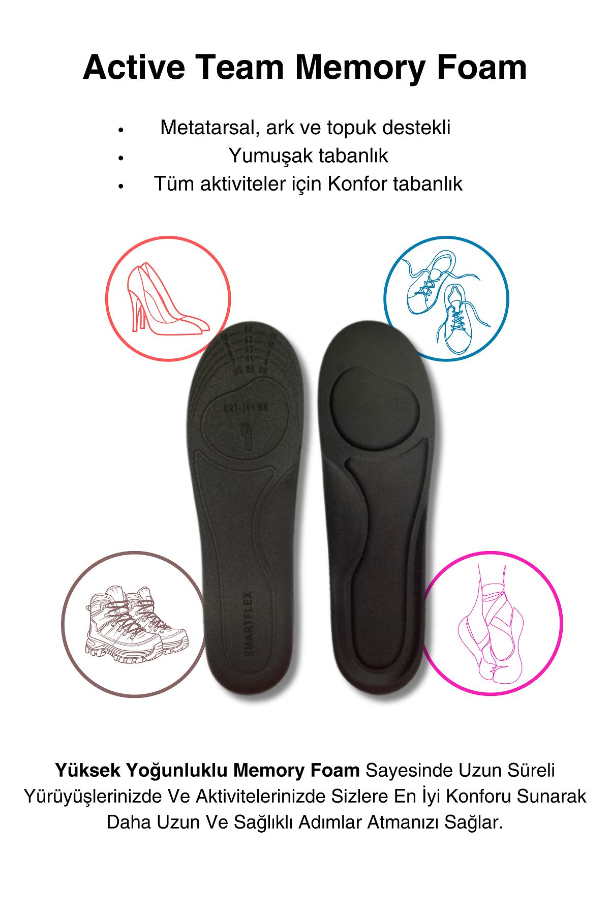 Letoon Deep-2K Kadın Siyah Active Team Memory Foam, Metatarsal TabanlıkLetoon Deep-2K Kadın Siyah Active Team Memory Foam, Metatarsal Tabanlık