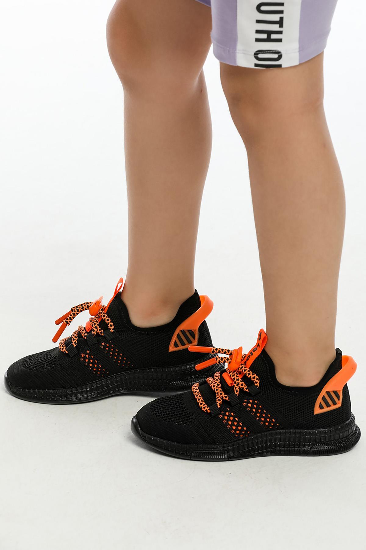 Letoon 2103KIDS Unisex Siyah Turuncu Triko AyakkabıLetoon 2103KIDS Unisex Siyah Turuncu Triko Ayakkabı