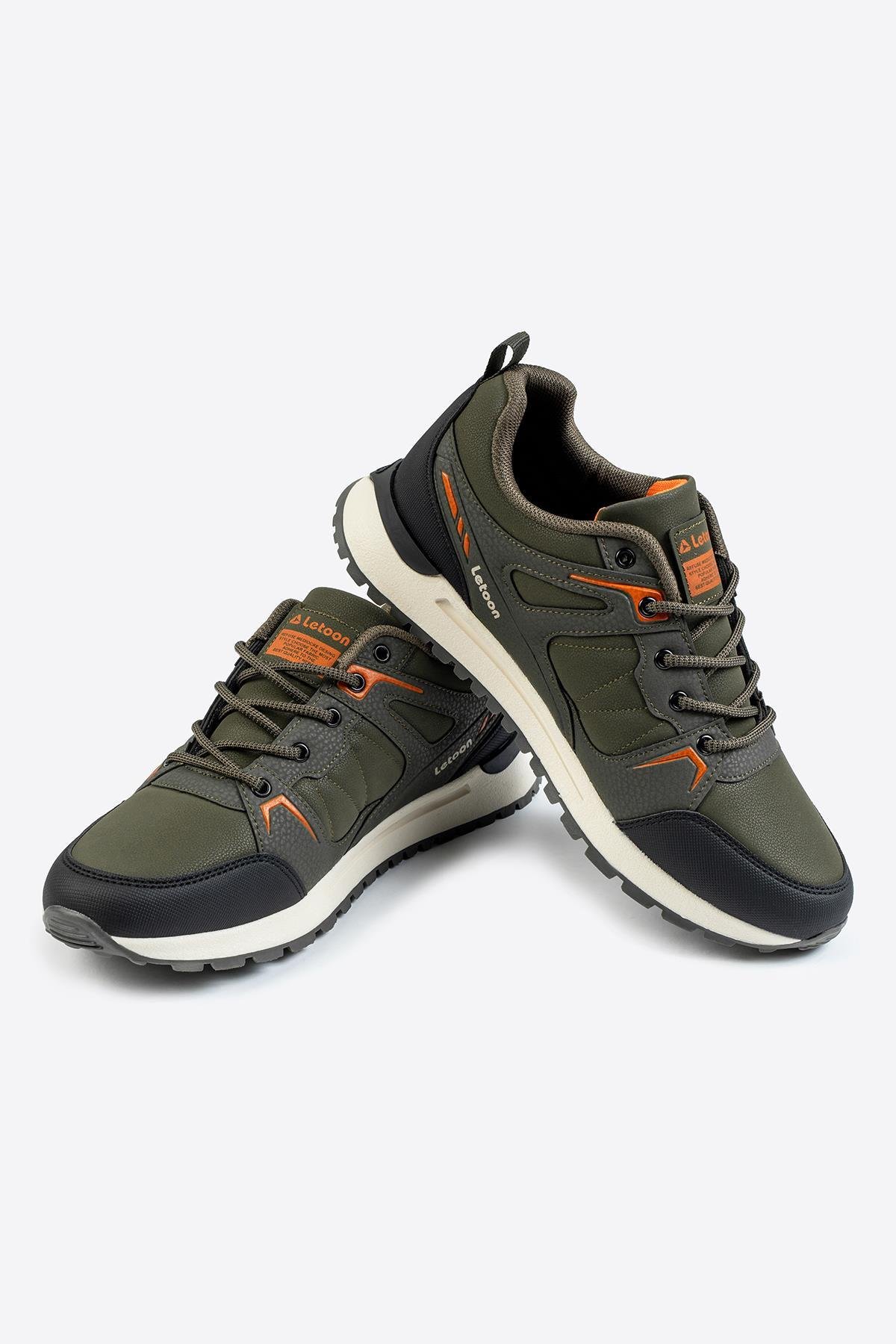 Letoon Cyrax Erkek Baskılı Haki Spor Ayakkabı