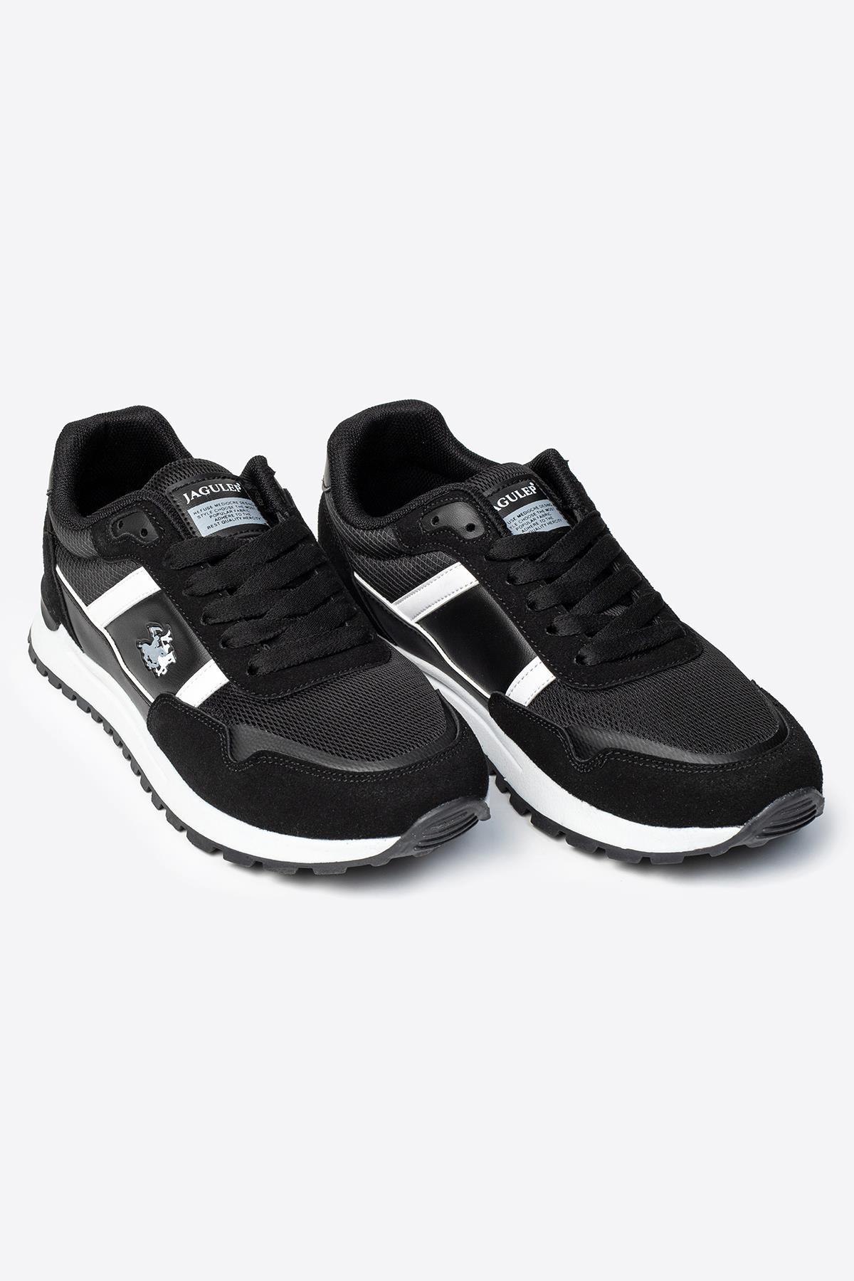 Erkek Siyah Beyaz Baskılı Günlük Spor Ayakkabı 
