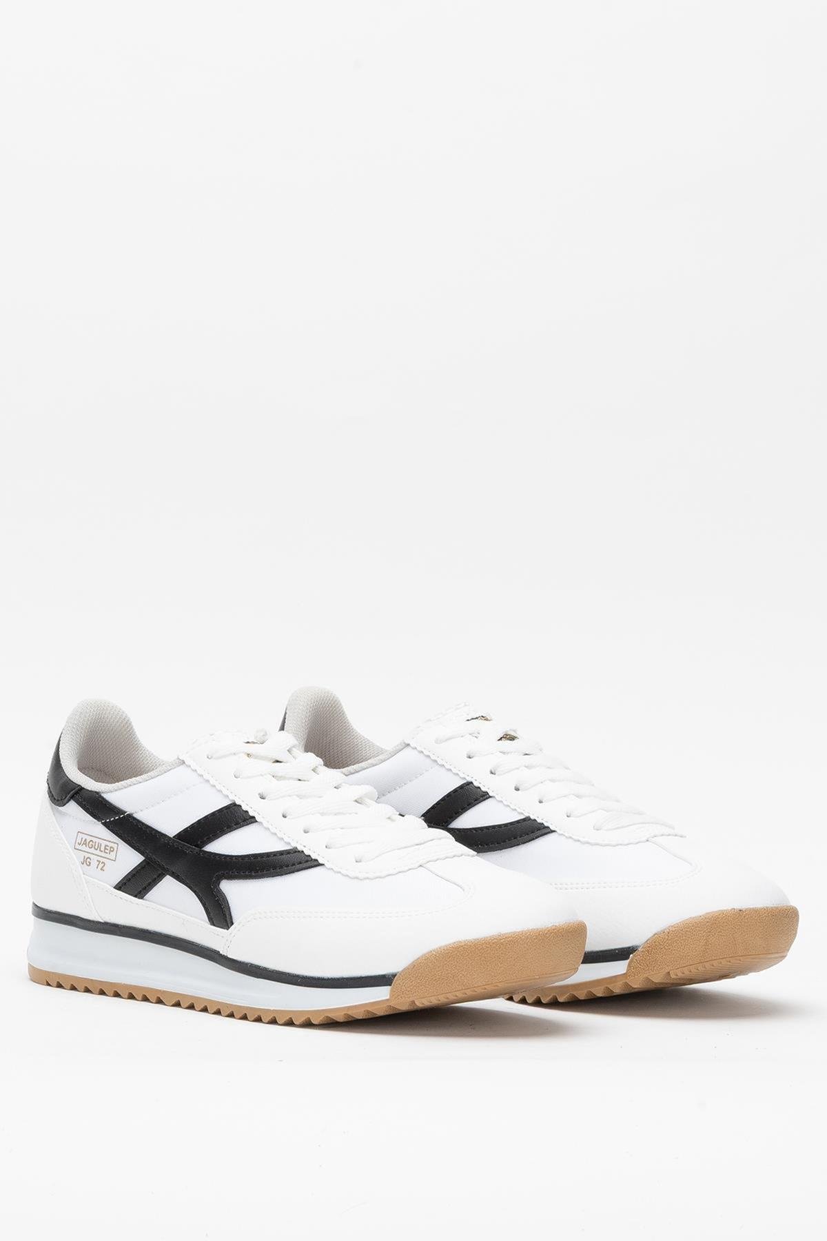 Kadın Beyaz Renk Denye Kumaş Günlük Spor Ayakkabı 