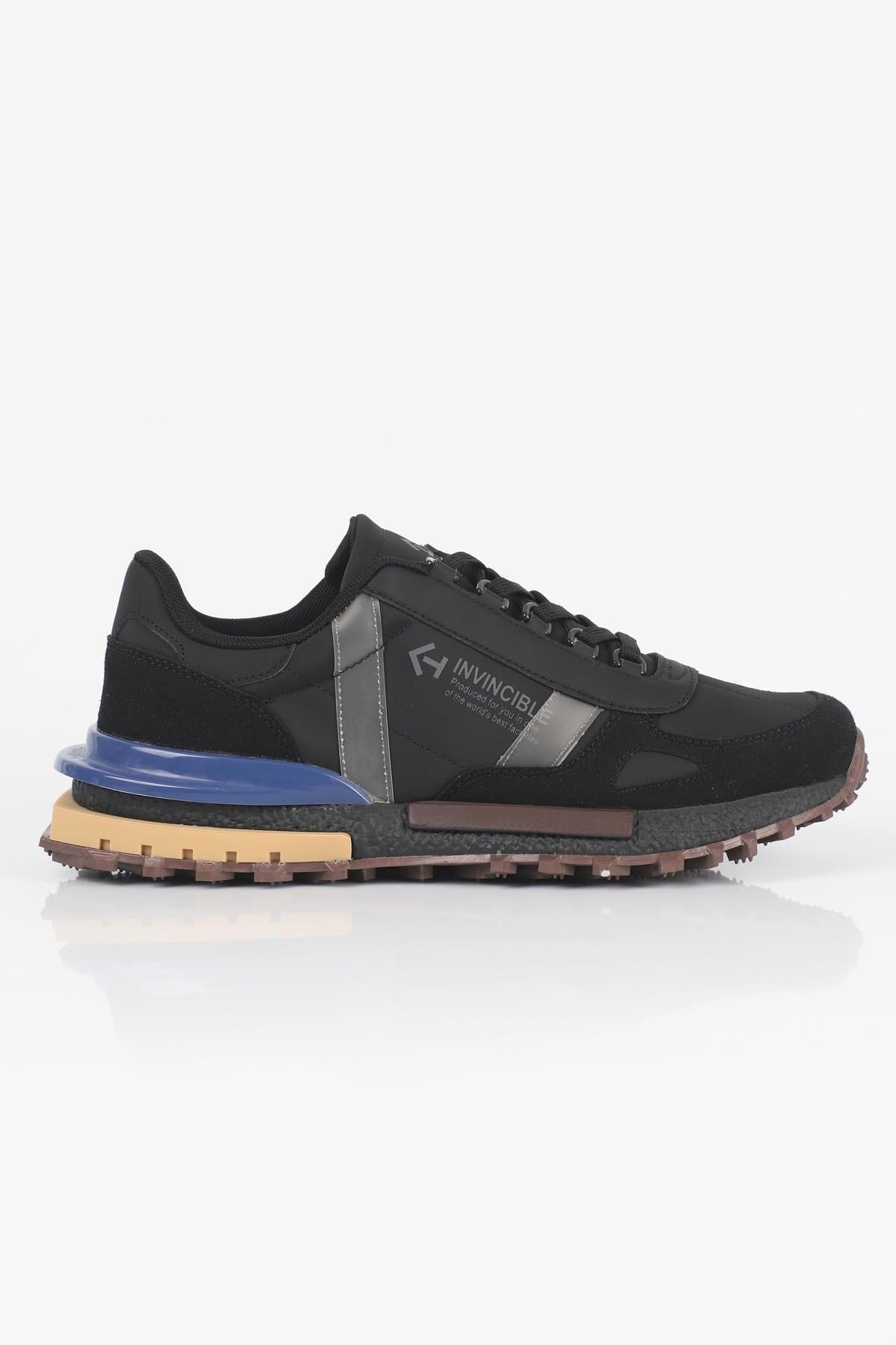 Letoon  MOVE-30 Unisex Retro Kalın Tabanlı Bağcıklı Günlük Sneaker Spor Ayakkabı SİYAH