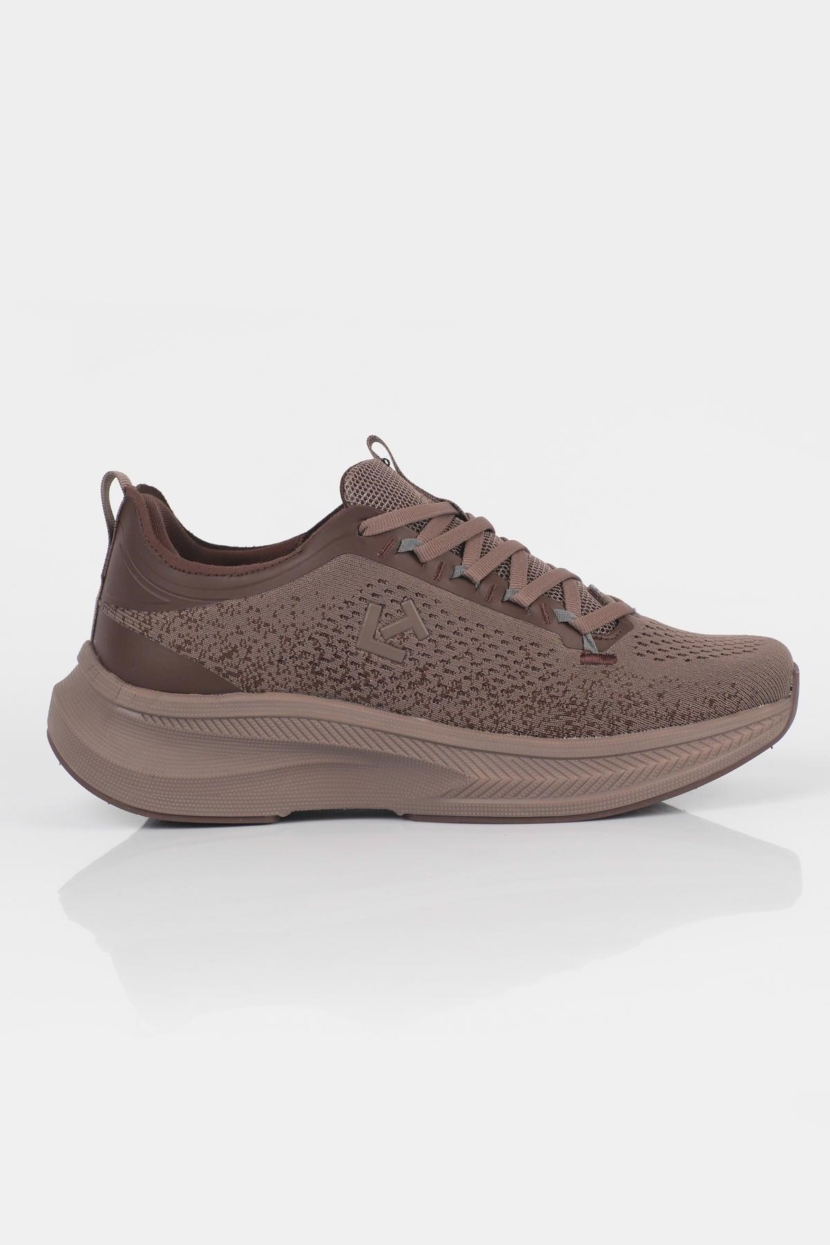 Letoon MOVE-50 Unisex Yüksek Tabanlı Örgü Dokulu Günlük Sneaker Spor Ayakkab KAHVERENGİ