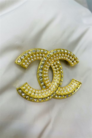 Chanel Model İnci Taşlı Broş