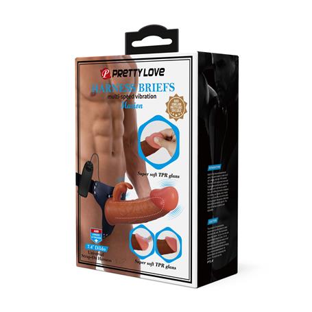 19 cm Belden Bağlamalı İçi Boş Titreşimli Testissiz Protez Melez Penis
