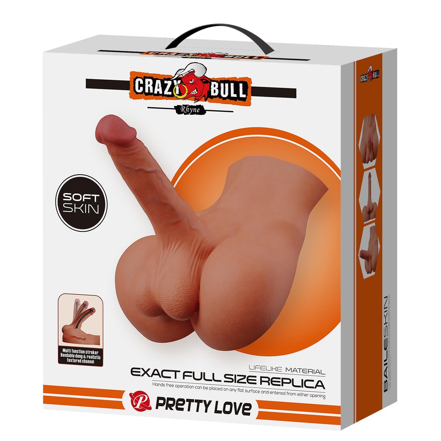 2 İşlevli Realistik 17,3 cm Penisli Anal Girişli Erkek Kalça - Rhyne