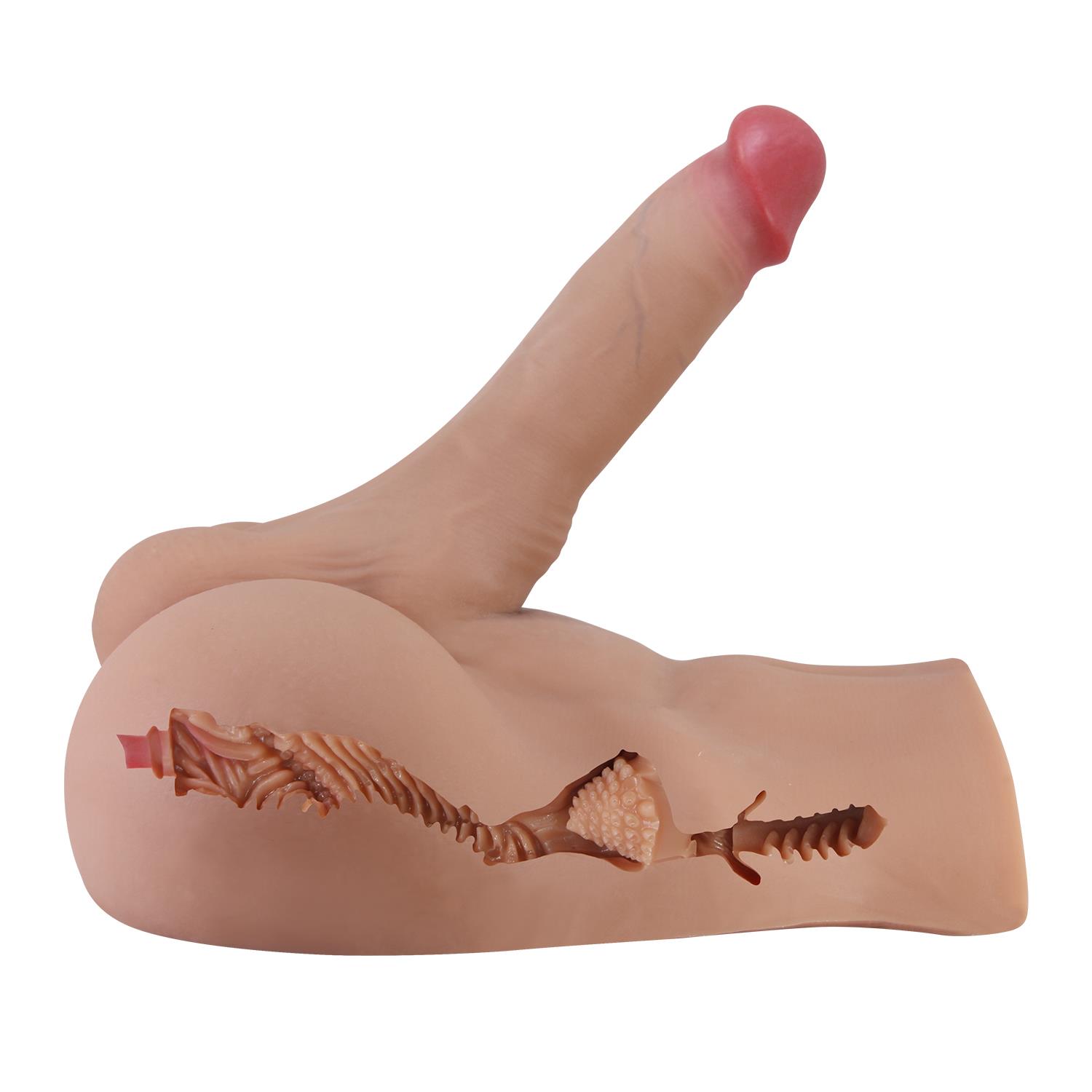 2 İşlevli Realistik 17,3 cm Penisli Anal Girişli Erkek Kalça - Rhyne