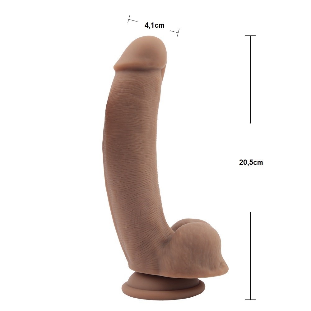 20,5 cm Belden Bağlamalı Gerçekçi Melez Dildo Penis -Boss