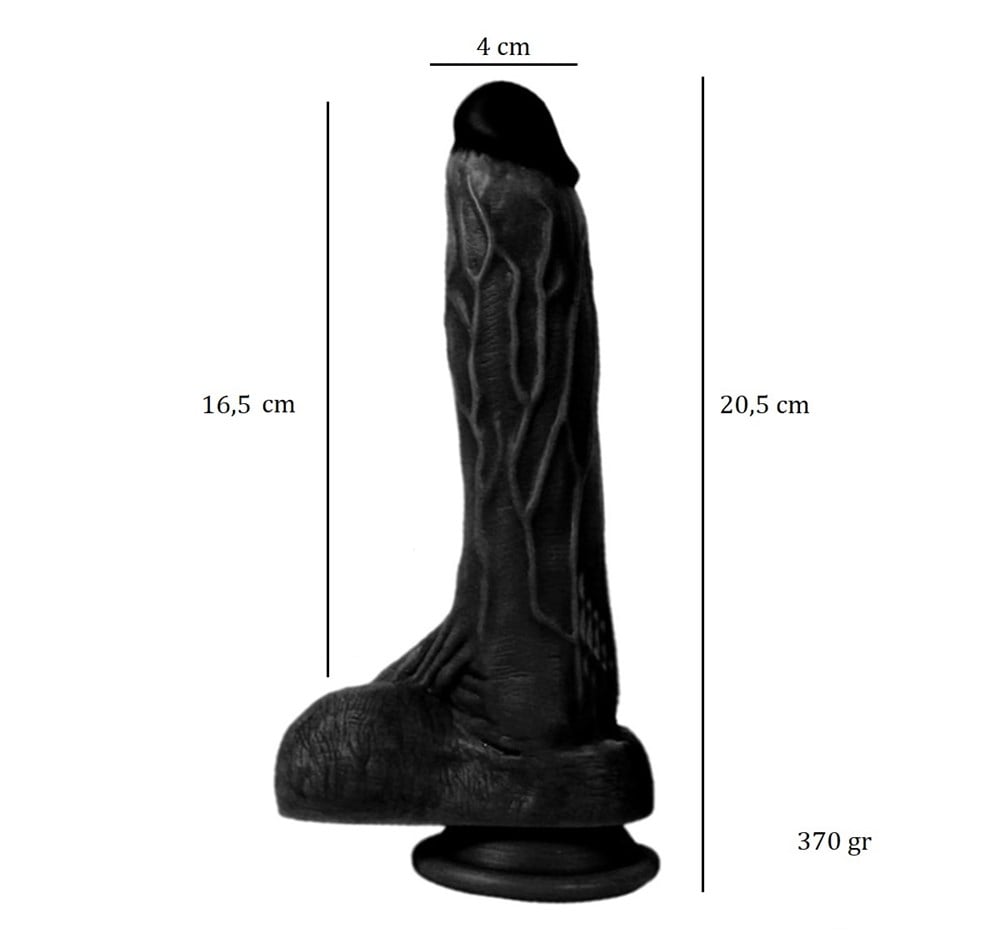 20,5 cm Gerçekçi Silikon Vantuzlu Zenci Penis - Holy Dragon