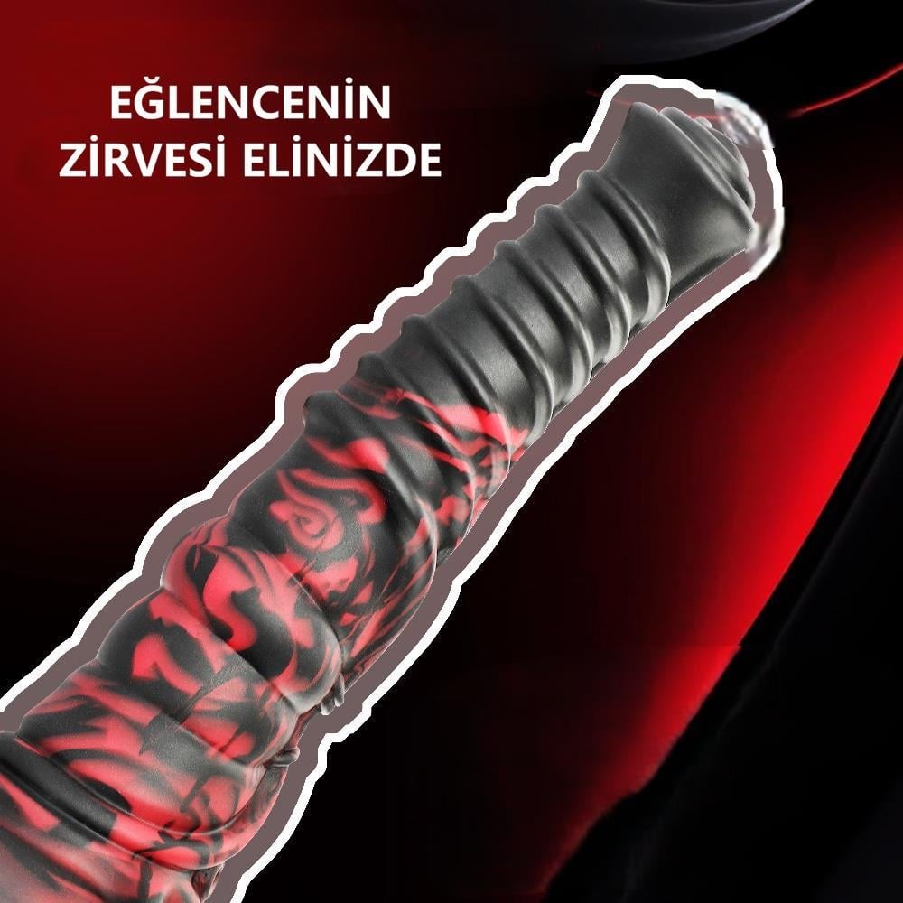 Belden Bağlamalı 21 cm Et Dokulu Fantezi Renklerde Gerçekçi Çift Katmanlı Sünnetsiz Silikon Penis - Horse Power 5