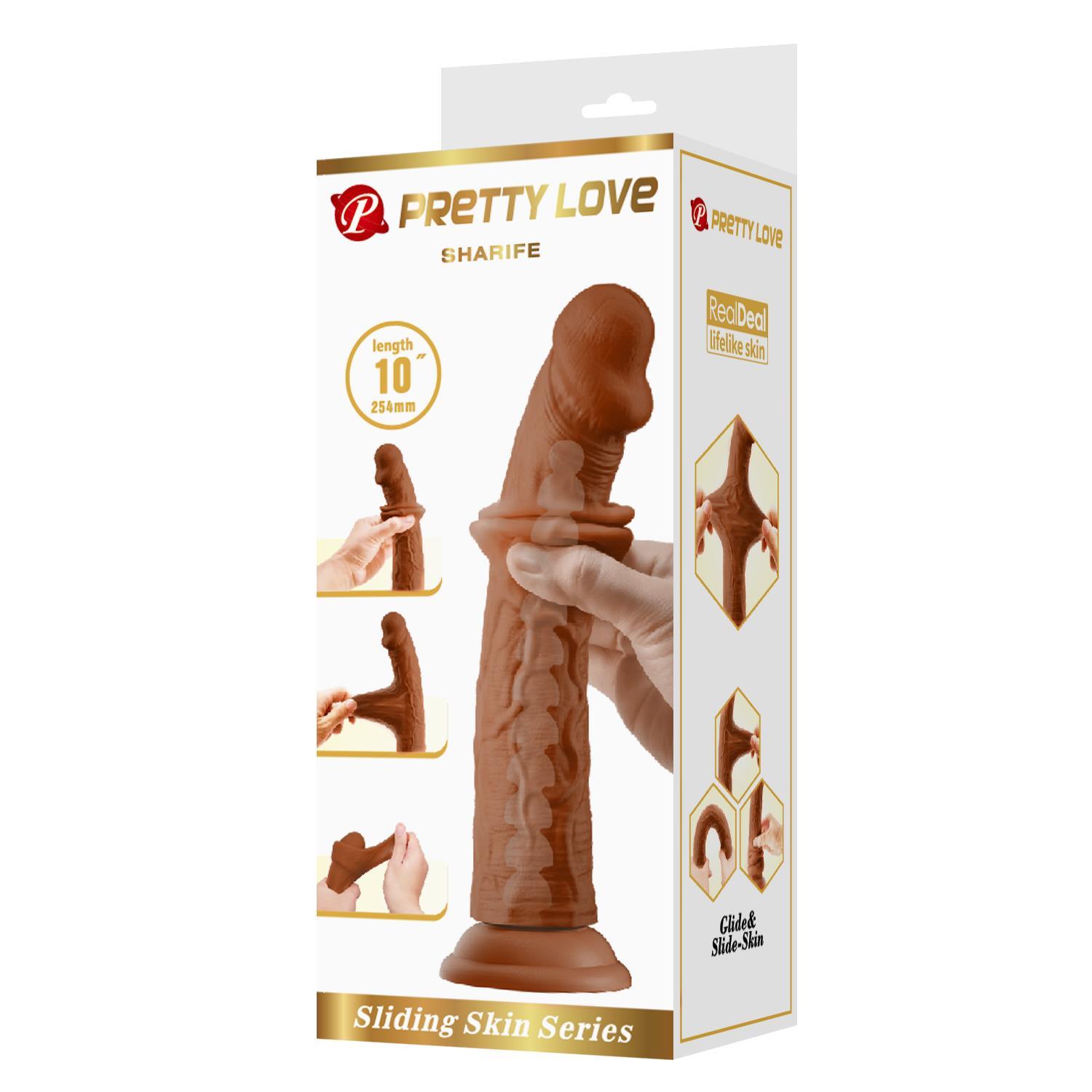 Belden Bağlamalı 25,4 cm Yeni Nesil Çift Katmanlı Realistik Vantuzlu Testissiz Melez Dildo Penis - Sharife