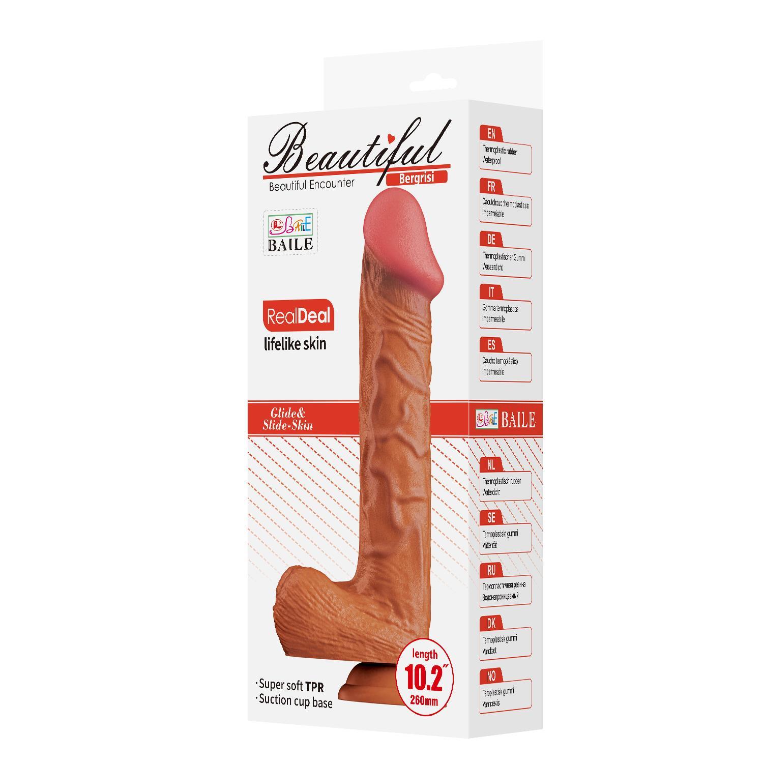 Belden Bağlamalı 26 cm Yeni Nesil Çift Katmanlı Realistik Vantuzlu Melez Dildo Penis - Berkrisi