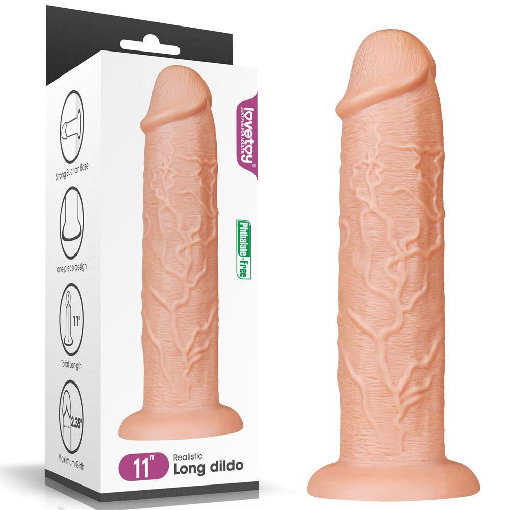 Belden Bağlamalı 28 cm Gerçekçi Testissiz Kalın Dildo Penis