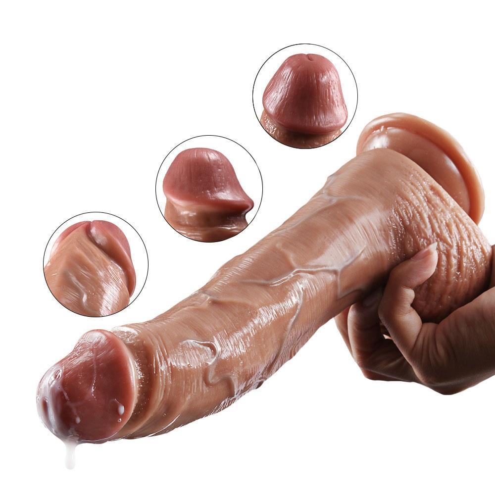Belden Bağlamalı Yeni Nesil Çift Katmanlı 23,5 cm Realistik Dildo Penis