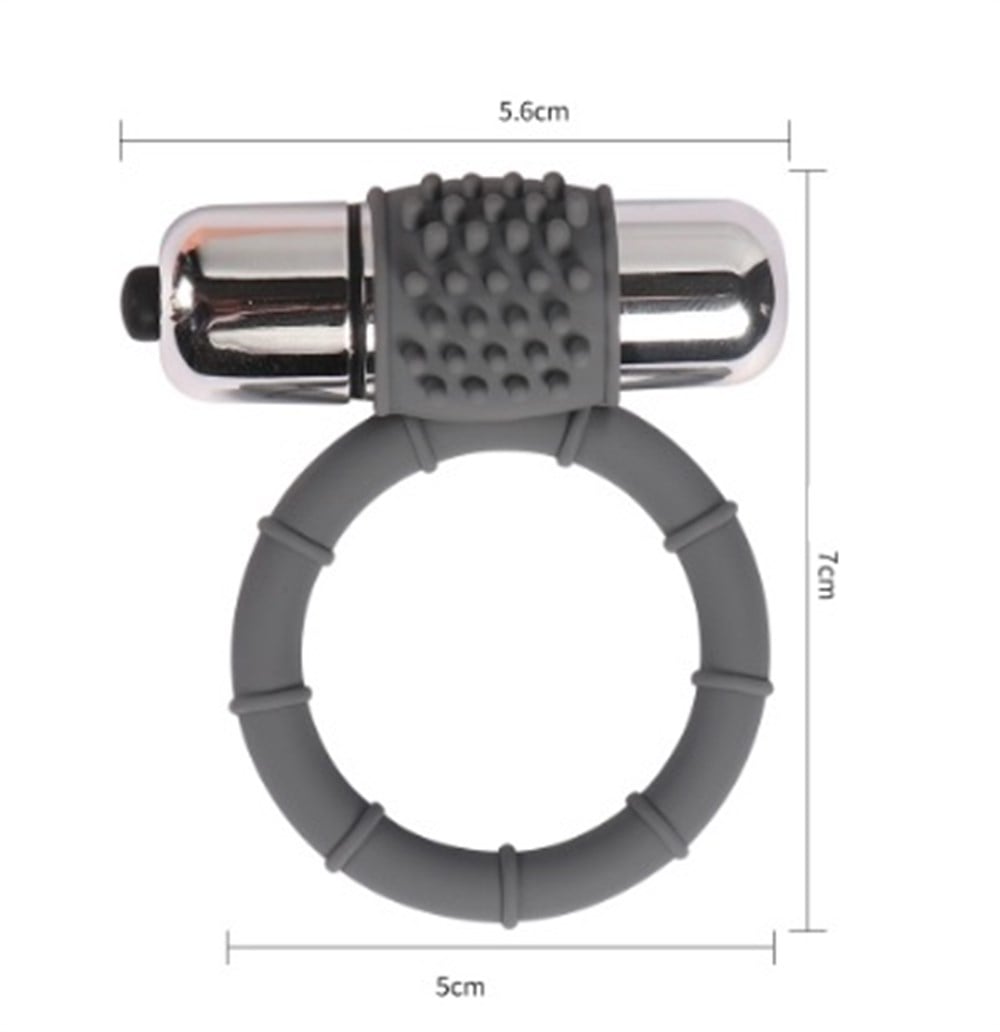 Metal Titreşimli Silikon Penis Halkası - 