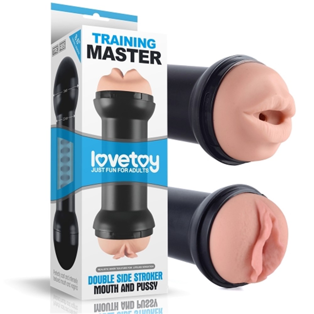Traning Master Özel Dokulu Realistik Çift Taraflı Vajinal & Oral Masturbatör