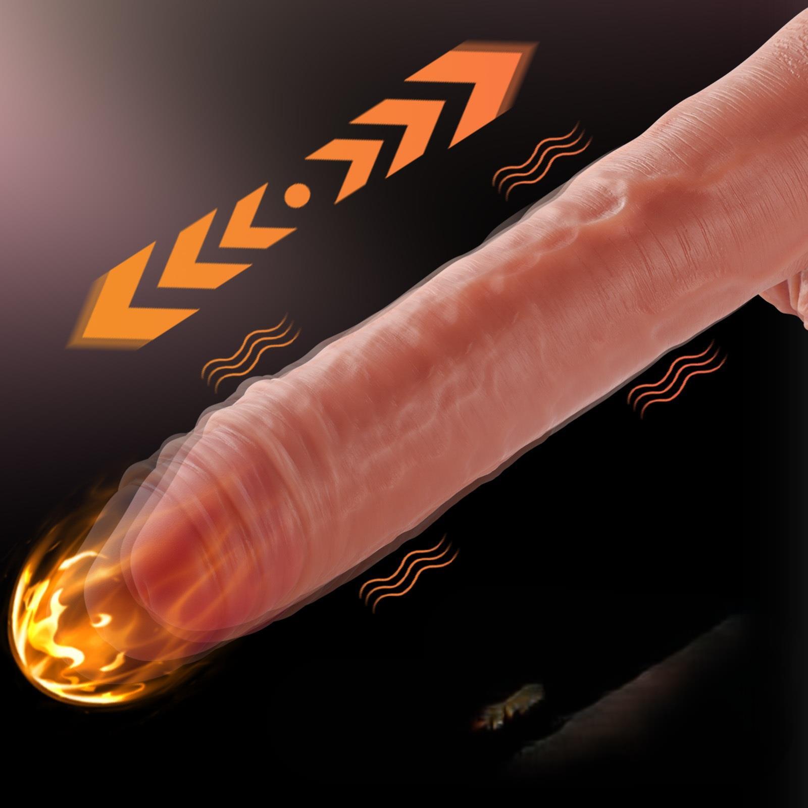 Belden Bağlamalı USB Manyetik Şarjlı 21,5 cm İleri Geri Hareketli Titreşimli Dildo - Marshall