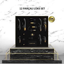 12 Parçalı 18K Altın Kaplamalı Elit Vibratör Seti - Queens Collection