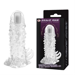 13,5 cm Klitoral Uyarıcılı Titreşimli Şeffaf Penis Kılıfı