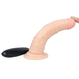 16,5 cm Realistik Testissiz Titreşimli Dildo Penis - Glenn