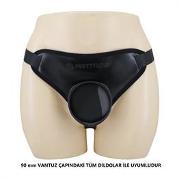 17,3 cm Belden Bağlamalı İçi Dolu Strapon Melez Penis - Fogg
