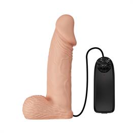 19,4 cm Belden Bağlamalı İçi Dolu Titreşimli Strapon Penis