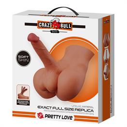 2 İşlevli Realistik 17,3 cm Penisli Anal Girişli Erkek Kalça - Rhyne