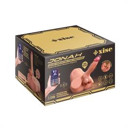 2 İşlevli Realistik 21,5 cm İleri Geri Hareket Penisli Anal Girişli Erkek Kalça - Jonah