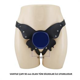 20,6 cm Belden Bağlamalı İçi Dolu Strapon Melez Penis - Wells