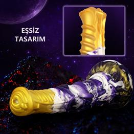 21 cm Et Dokulu Fantezi Renklerde Gerçekçi Çift Katmanlı Sünnetsiz Silikon Penis - Horse Power 4